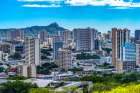Colorful Diamond Head, Waikiki Beach, Honolulu, Hawaii. Art Print